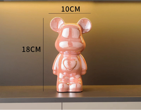 "Violent Bear Ceramic Figurine for Home Decor"