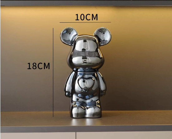 "Violent Bear Ceramic Figurine for Home Decor"