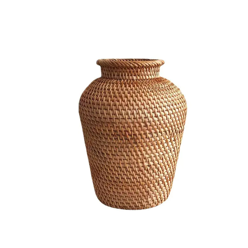 Handwoven Rattan Vase for Home Decor