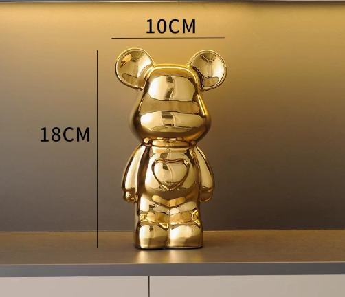 "Violent Bear Ceramic Figurine for Home Decor"