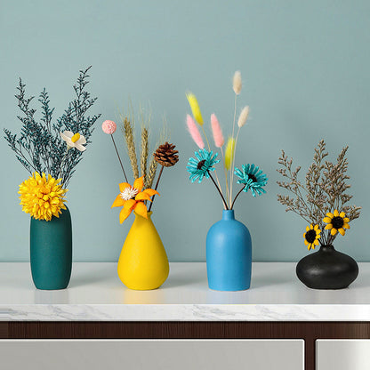 Ceramic Vase with Dried Flowers for Modern Home Decor
