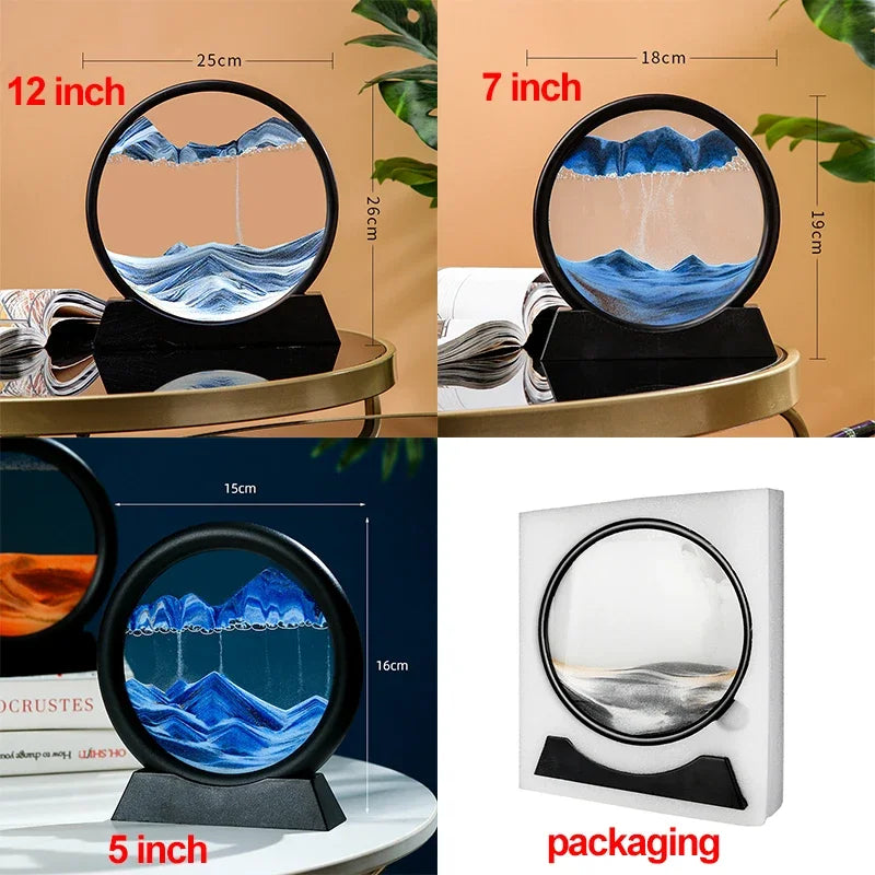 3D Moving Sand Art Hourglass for Home Decor Gift