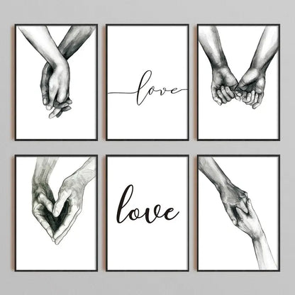 3pcs Love Canvas Print Posters for Home Decor