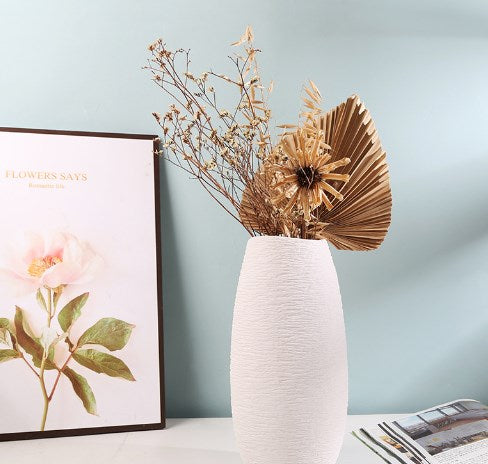 Creative White Ceramic Vase for Home Decor (Nordic Style)