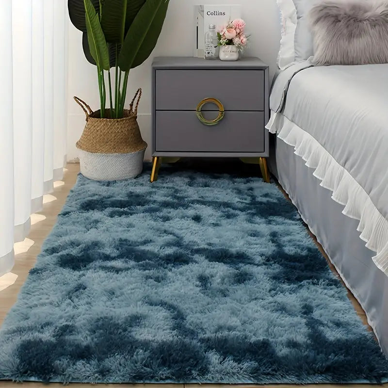 Soft Tie Dye Plush Area Rug for Bedroom &amp; Living Room