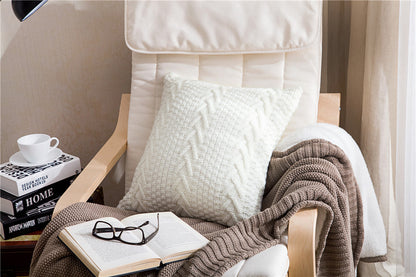 V-Shaped Knitted Pillow Cover for Home Decor