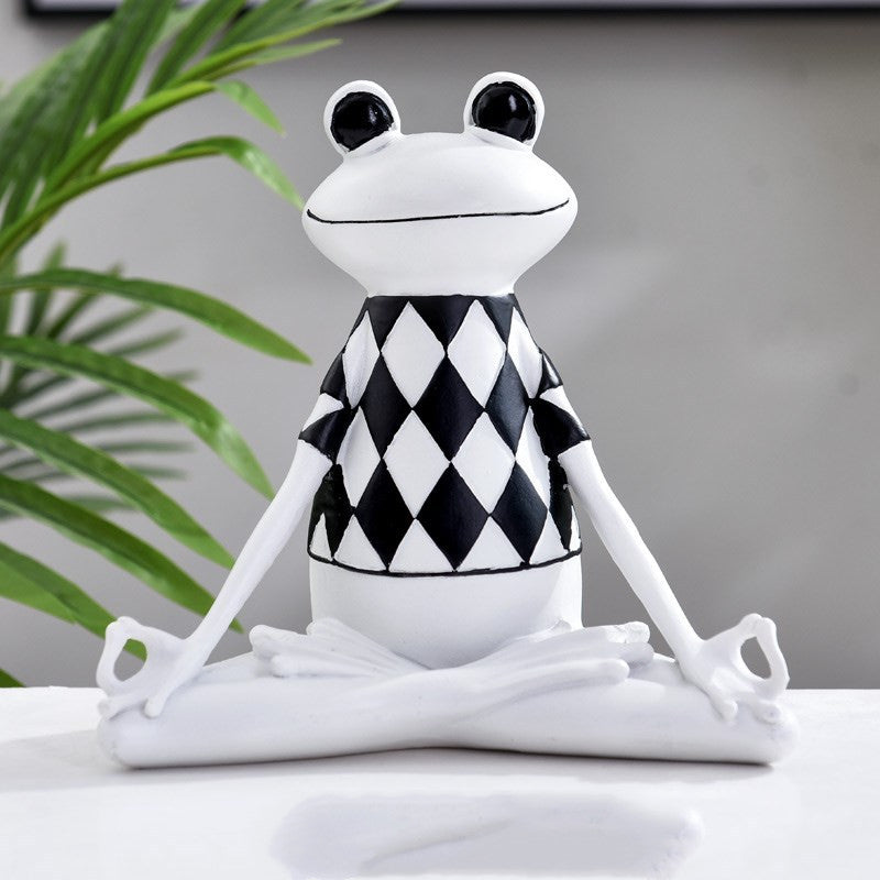 Creative Yoga Frog Model Resin Craft Home Decor