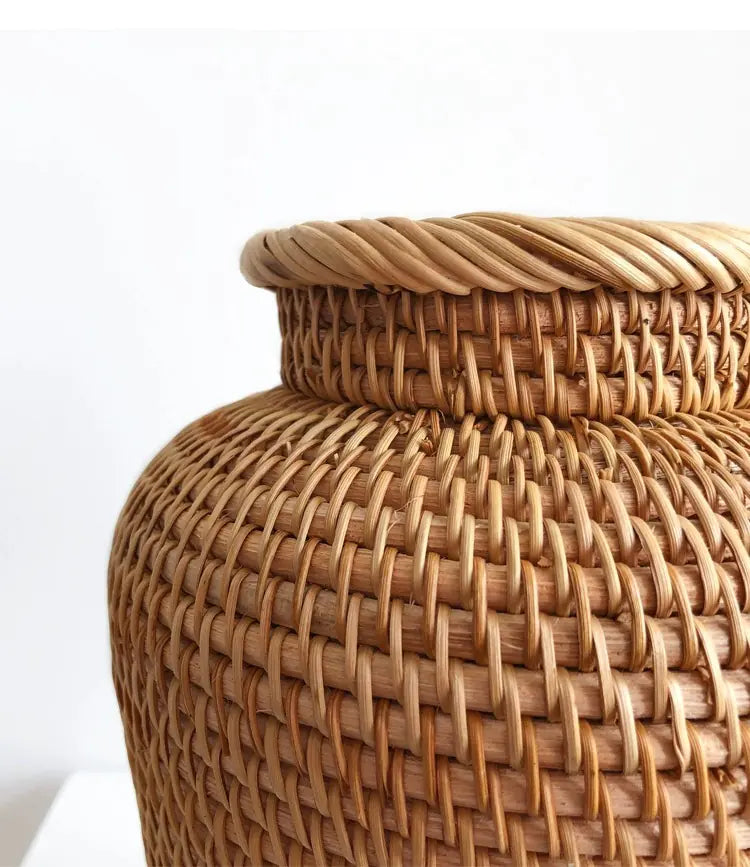 Handwoven Rattan Vase for Home Decor