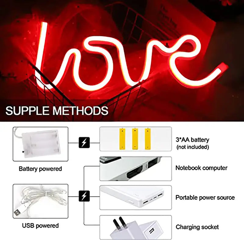 Pink Love Neon Light for a Romantic Home Decor