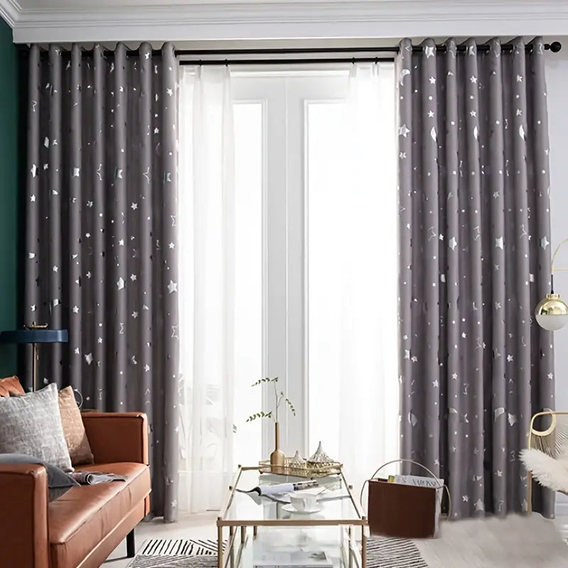 1pc Star Blackout Curtains for Home Decor