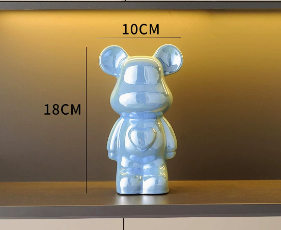 "Violent Bear Ceramic Figurine for Home Decor"