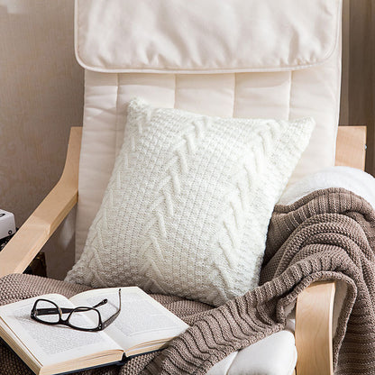Chunky Knit Pillow Cover for Home Decor (No Insert)