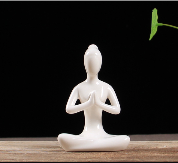 Abstract Yoga Girl Ceramic Home Decor Figurine