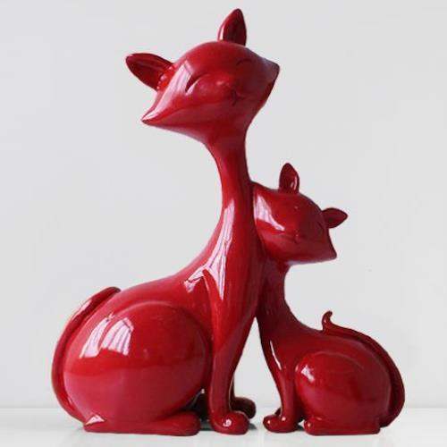 Modern Minimalist Lucky Cat Figurine for Home Decor