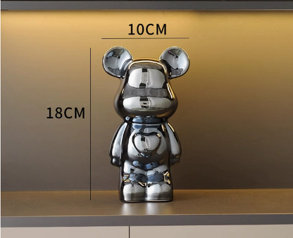 "Violent Bear Ceramic Figurine for Home Decor"