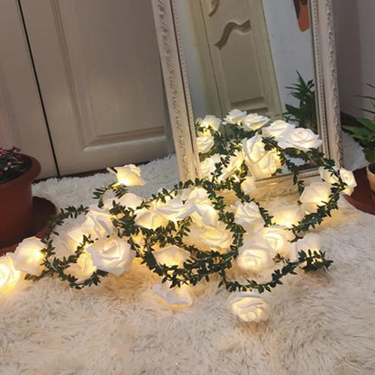 New LED Rose Rattan String Lights for Room Decor