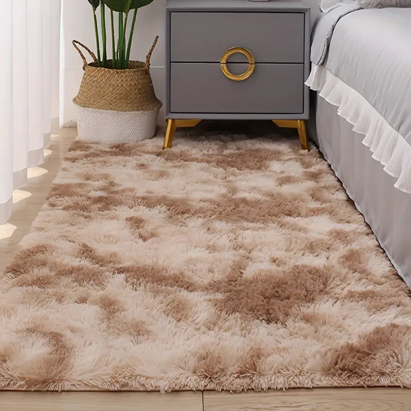 Soft Tie Dye Plush Area Rug for Bedroom &amp; Living Room