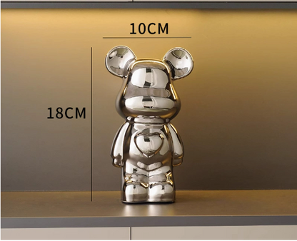 "Violent Bear Ceramic Figurine for Home Decor"
