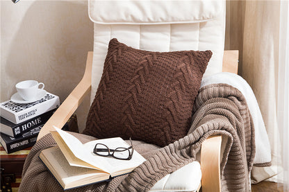 V-Shaped Knitted Pillow Cover for Home Decor