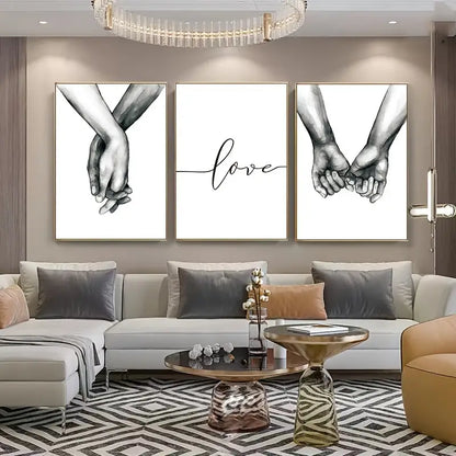3pcs Love Canvas Print Posters for Home Decor