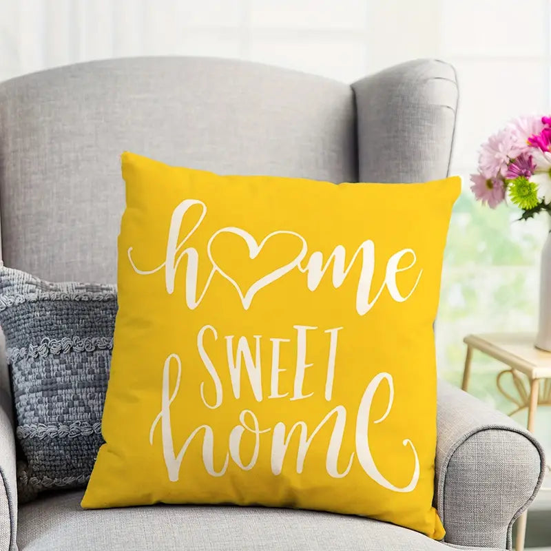 4pcs Yellow Geometric Pillow Covers for Home Decor 18x18"
