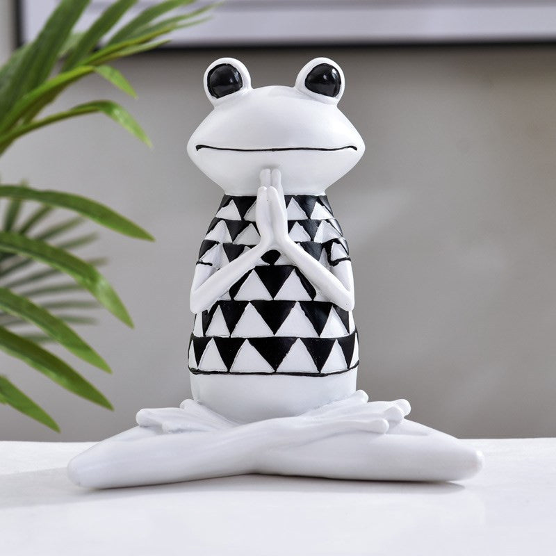 Creative Yoga Frog Model Resin Craft Home Decor