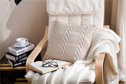 V-Shaped Knitted Pillow Cover for Home Decor