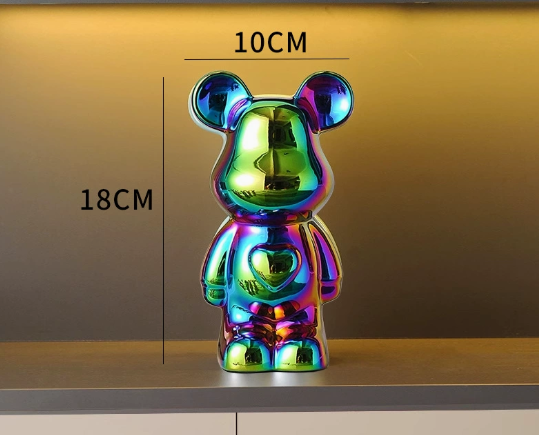 "Violent Bear Ceramic Figurine for Home Decor"