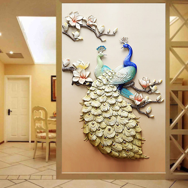 5D Diamond Painting of Peacock for Living Room Decor