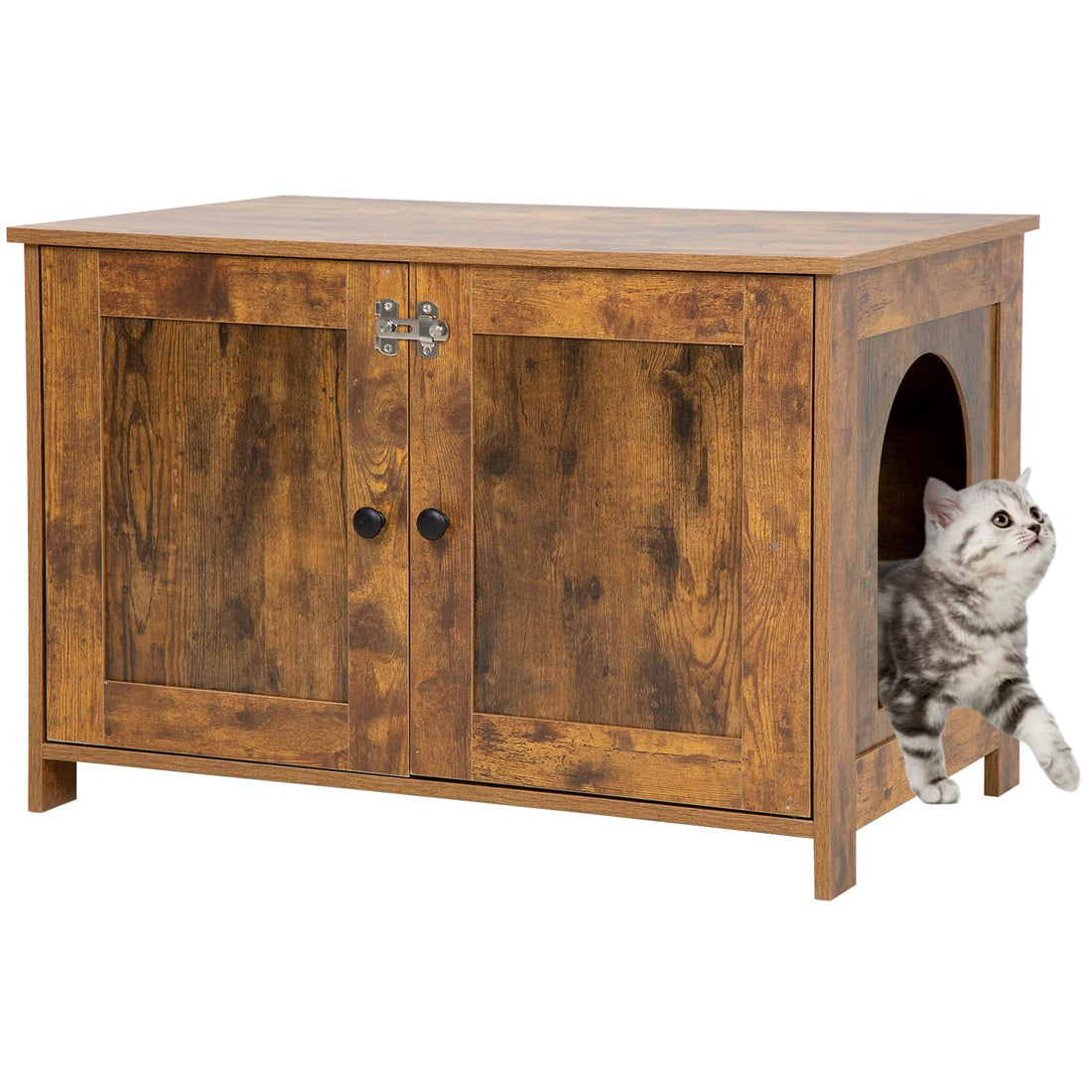 BestPet Cat Litter Box Enclosure Furniture HiddenWooden