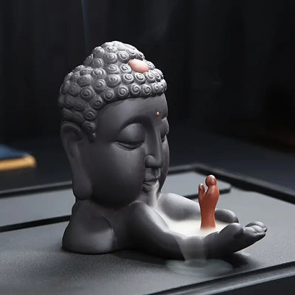 Ceramic Buddha Backflow Incense Burner for Home Decor