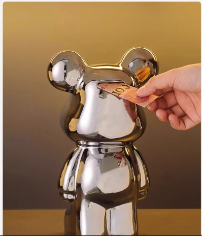 "Violent Bear Ceramic Figurine for Home Decor"