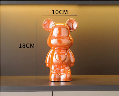"Violent Bear Ceramic Figurine for Home Decor"