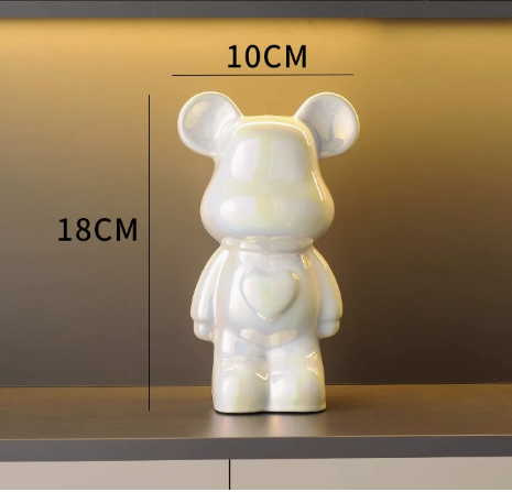 "Violent Bear Ceramic Figurine for Home Decor"