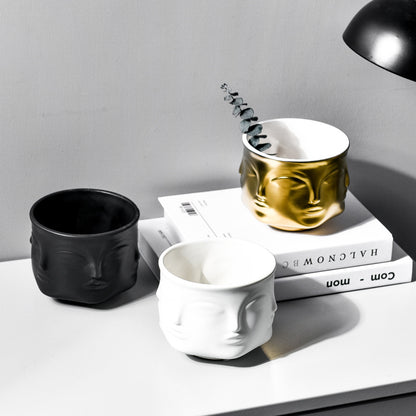 Nordic Creative Face Planter - Modern Ceramic Home Decor