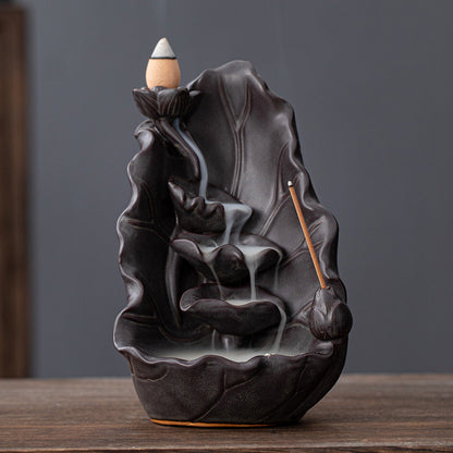 Lotus Leaf Incense Burner Home Decor for Living Room