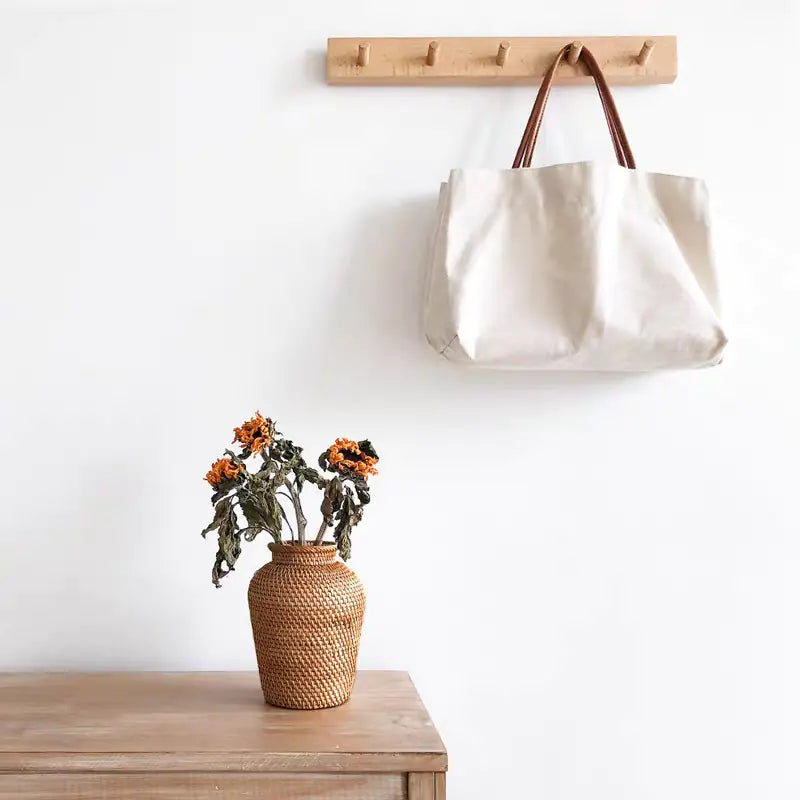 Handwoven Rattan Vase for Home Decor